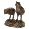 Design Toscano Twin Baby California Quail Solid Cast Bronze Garden Statue