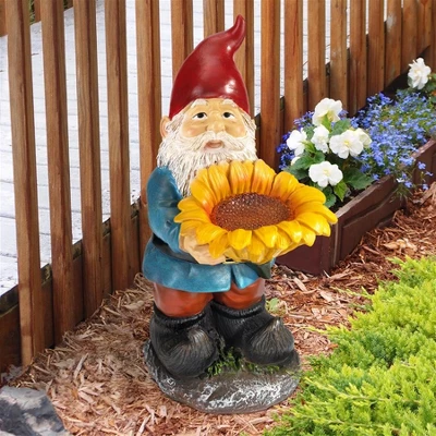 Design Toscano Sunflower Sammy Garden Gnome Statue - Multicolored