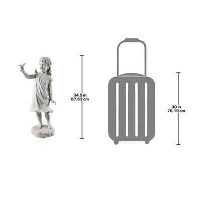 Design Toscano Mary Frances And Her Feathered Friends Garden Girl Statue - Image 5