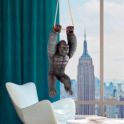 Design Toscano Swinging Great Ape Jungle Monster Hanging Gorilla Sculpture - Multicolored