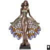 Design Toscano Peacock Priestess Tiffany-Style Stained Glass Illuminated Sculpture