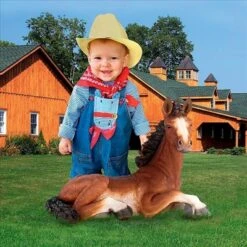 Design Toscano Relaxing Pony Horse Foal Statue