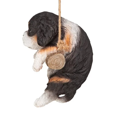 Design Toscano Black Cavalier Puppy On A Perch Hanging Dog Sculpture - Image 2