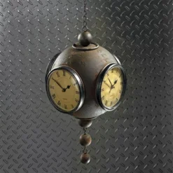 Design Toscano Victorian Grunge Four-Sided Hanging Spherical Clock