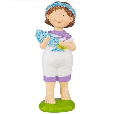 Design Toscano Bluebonnet Twins Springtime Child Garden Statue: Juliette Girl - Image 8