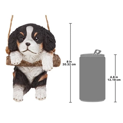 Design Toscano Black Cavalier Puppy On A Perch Hanging Dog Sculpture - Image 6