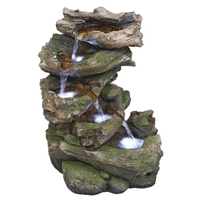 Design Toscano Mesquite Falls Illuminated Garden Fountain - Multicolored
