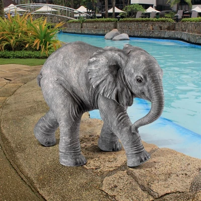 Design Toscano Eloise The Baby Calf Elephant Statue - Gray - Image 2