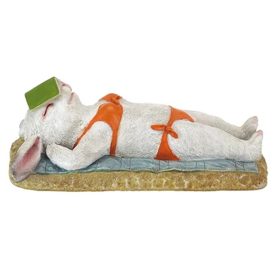 Design Toscano Beach Bunny Soaking Up Some Rays Rabbit Garden Statue - Image 3