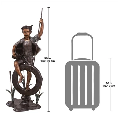 Design Toscano Swinging Tommy On His Tire Cast Bronze Garden Statue - Image 3