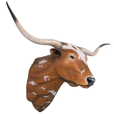 Design Toscano Texas Longhorn Bull Sculptural Wall Trophy - Multicolored - Image 2