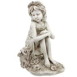 Design Toscano Pausing By The Pond Little Girl Garden Statue