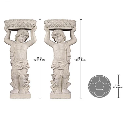 Design Toscano Young Bacchus With Basket Planters Garden Statues: Set Of Two - Image 9