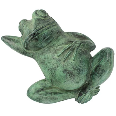 Design Toscano Spitting Lazy Frog Emerald Verde Cast Bronze Garden Statue - Image 5