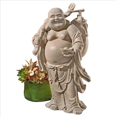 Design Toscano Wandering Happy Hotei Buddha Statue