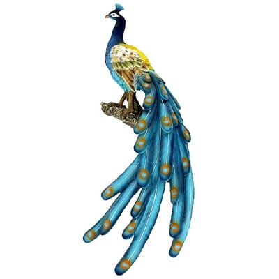 Design Toscano Fine Feathers Perching Peacock Wall Sculpture - Image 2