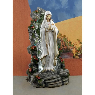 Design Toscano Blessed Virgin Mary Illuminated Garden Grotto Sculpture - Multicolored